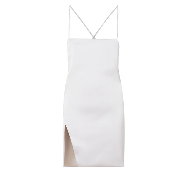 THE ATTICO Fujiko Satin Minidress in Silver sz US 8 IT 44 890$ - Picture 5 of 16